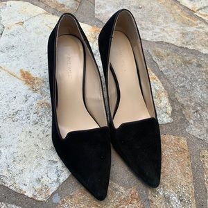 Nine West Black Point Toe Heels Suede Leather